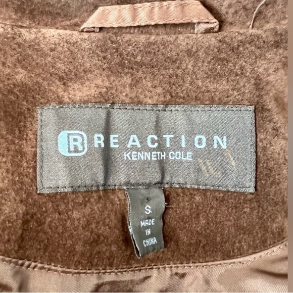 GUC! - KENNETH COLE REACTION Womans Brown Suede Leather Blazer Jacket Size Small - Picture 8 of 9